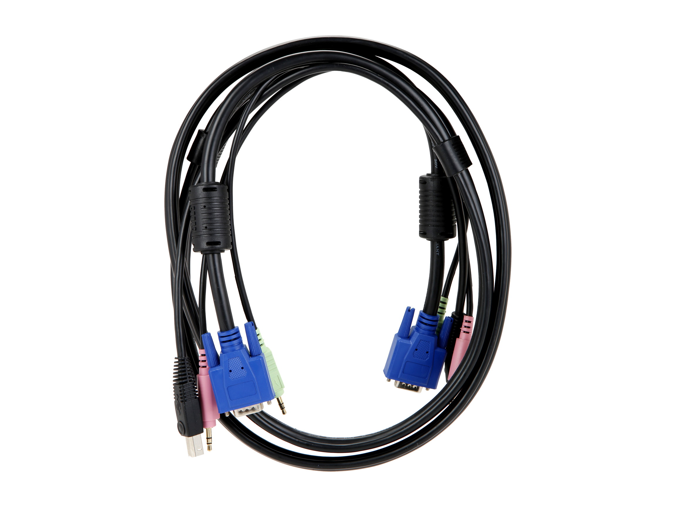 ATHENA  CLH-KVM06UVGAAM  6 Feet 4-in-1 USB VGA KVM Switch Cable, with VGA video, USB, 3.5 mm audio and 3.5 mm microphone combined together, transmits 4  kinds of signals all in one single cable.