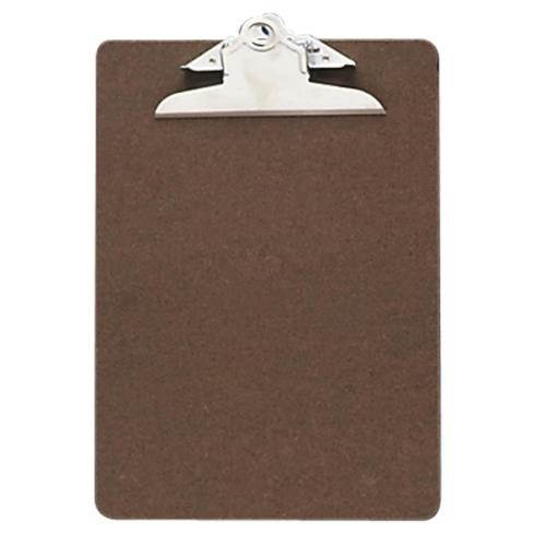 Officemate Hardboard Clipboard 1" Paper Capacity 6"x9" Brown 83103
