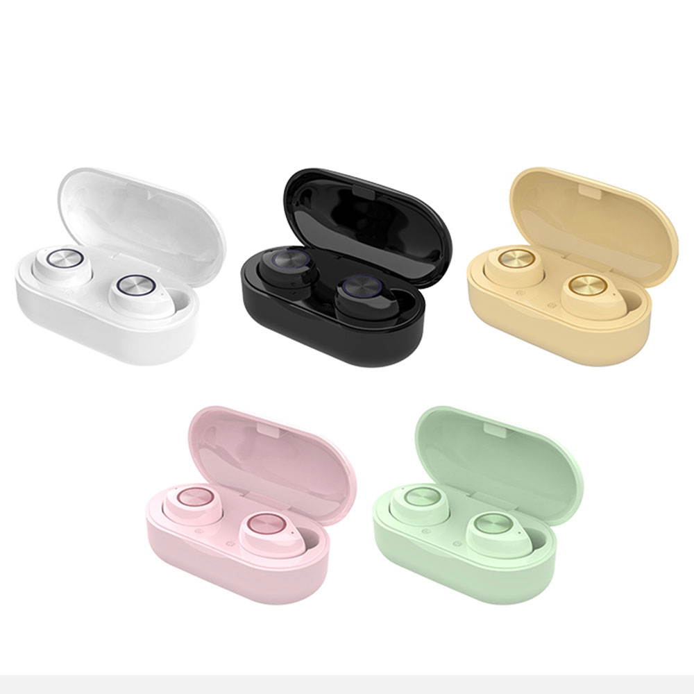 TWS Wireless Bluetooth 5.0 HiFi Stereo Headset TW60 Earbuds Auto on-Off Touch Control Handsfree Built-in HD Mic
