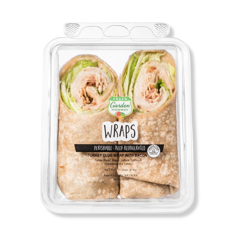 Fresh Garden Highway Turkey Bacon Club Wrap - 11.25oz