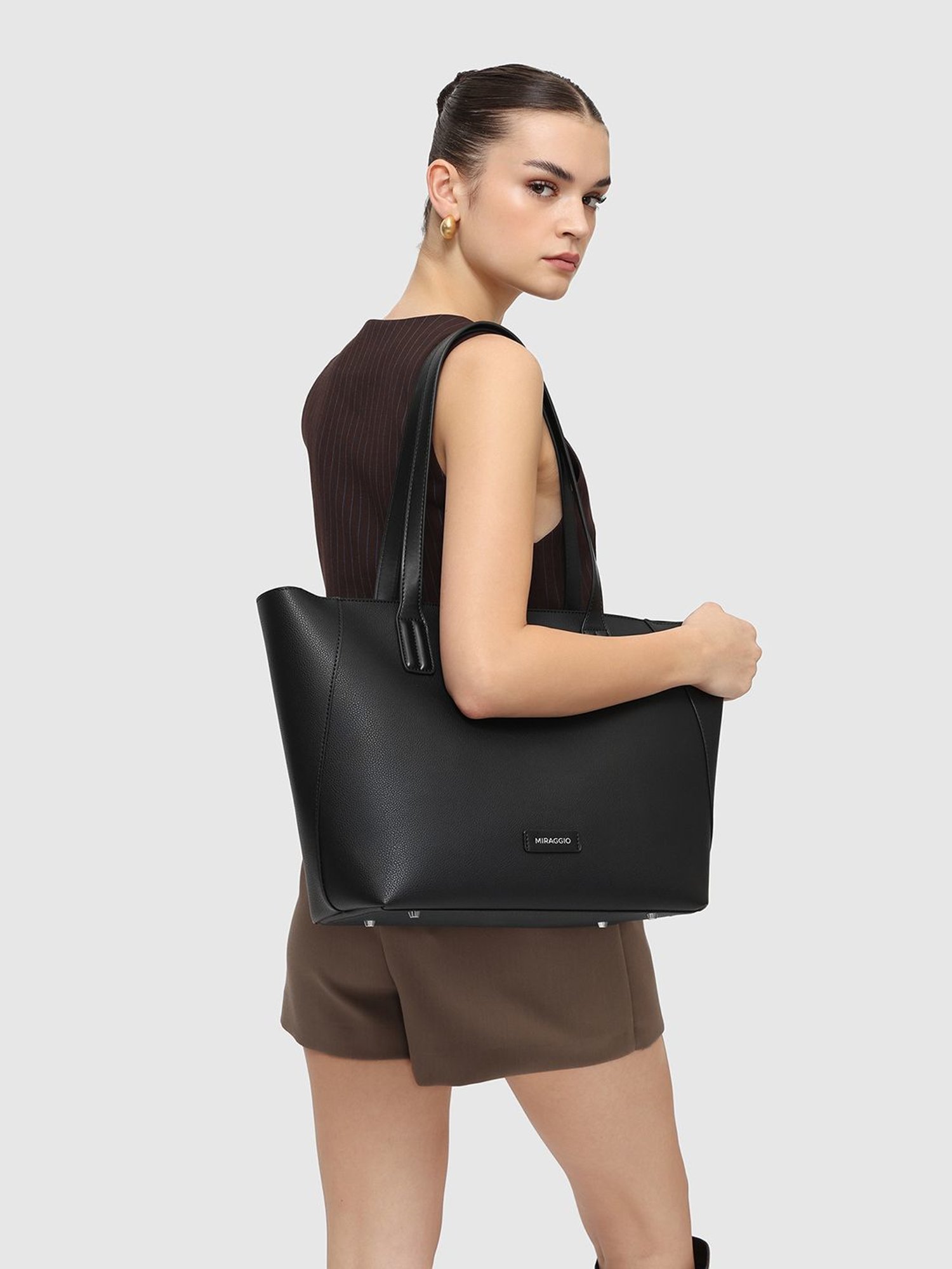 Miraggio Fiji Black Large Tote Bag