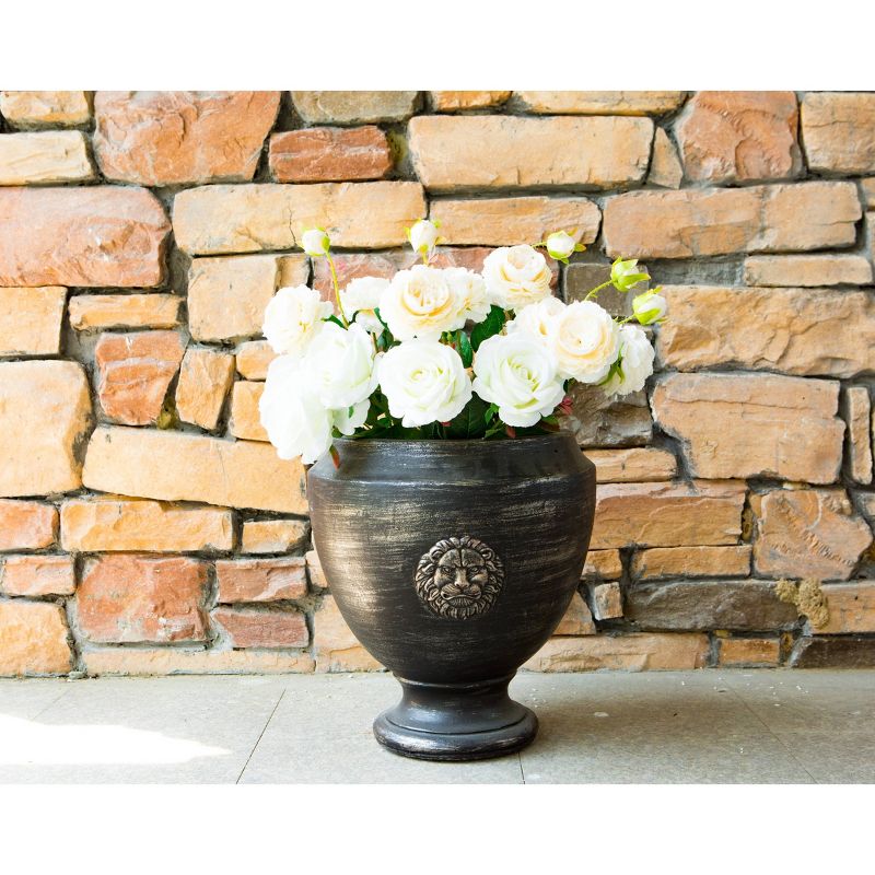 14" Kante Lightweight Concrete Outdoor Lion Footed Urn Planter Brown - Rosemead Home & Garden, Inc.