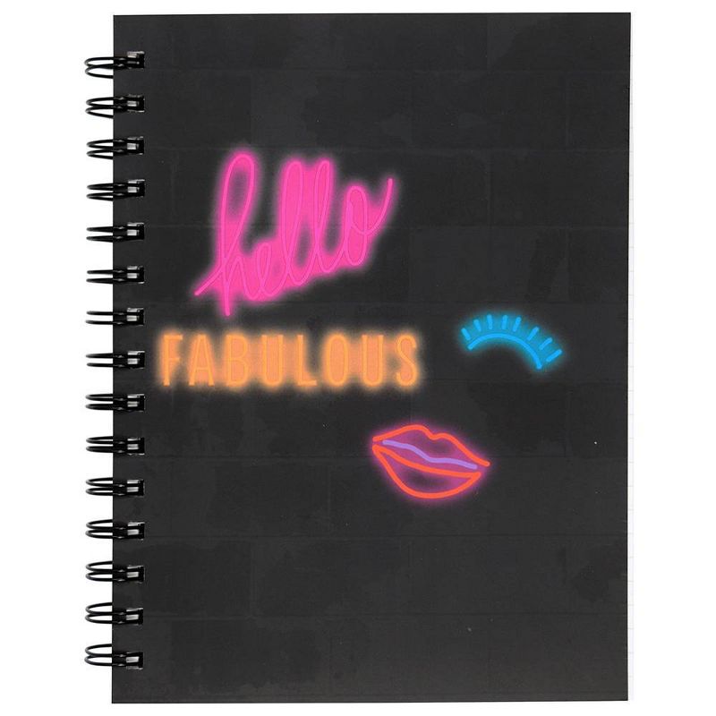 Lined Journal Neon Sign Spiralbound Hello Fabulous - Top Flight
