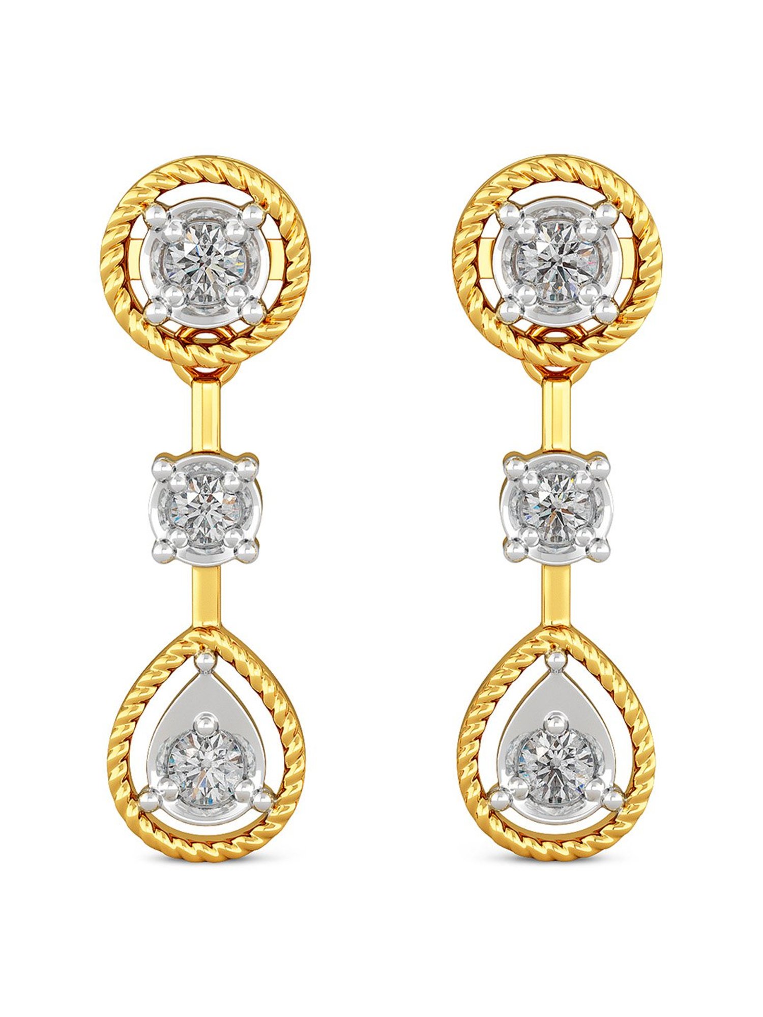 P.C. Chandra Jewellers 18 kt Gold & Diamond Earrings