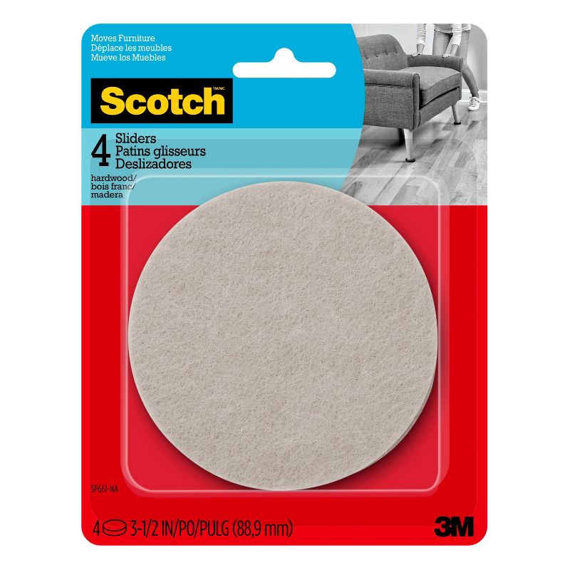 Scotch 3" 4pk Felt Pads Brown