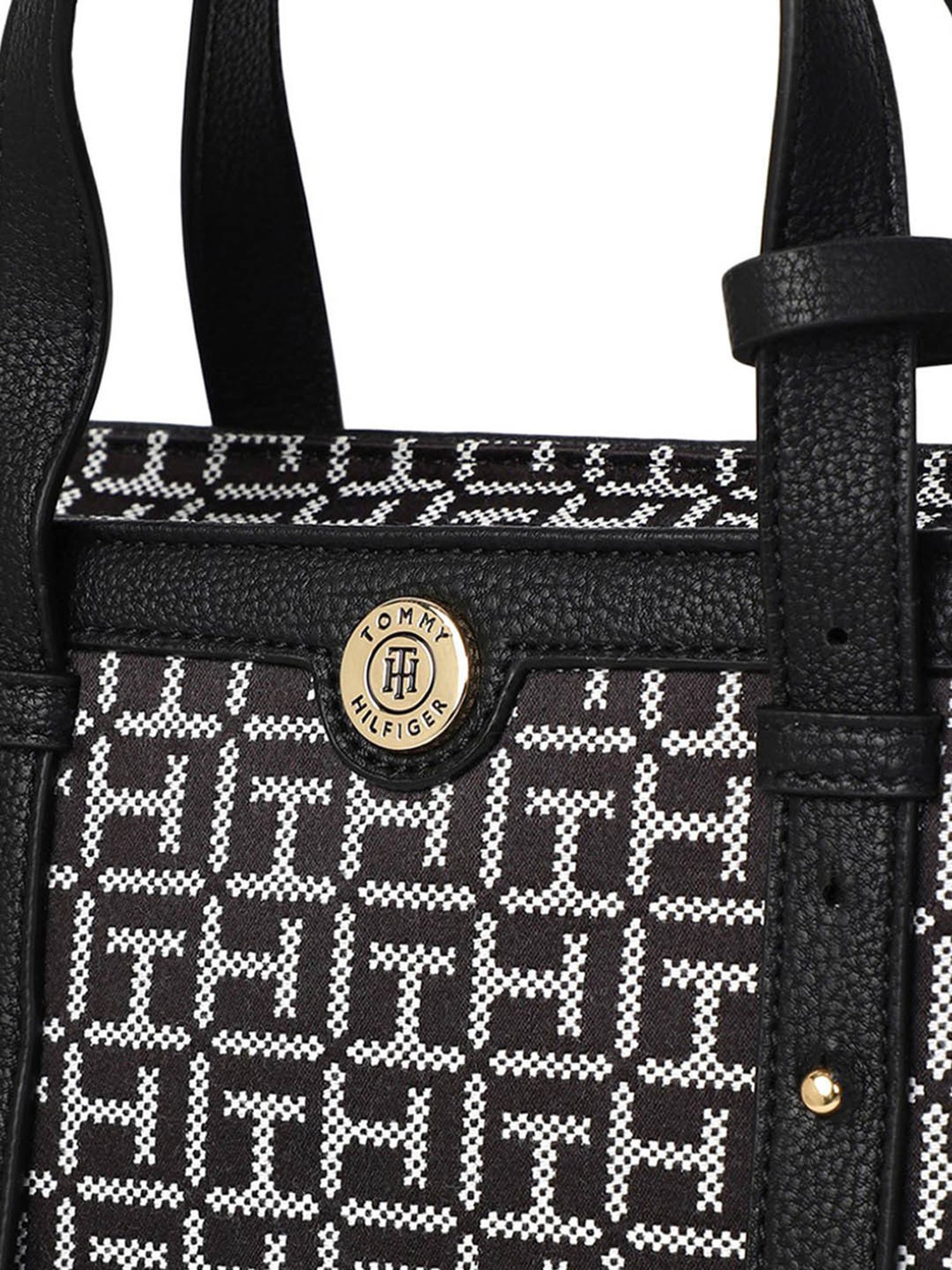 TOMMY HILFIGER Black WILDER II Logo Bowler Bag