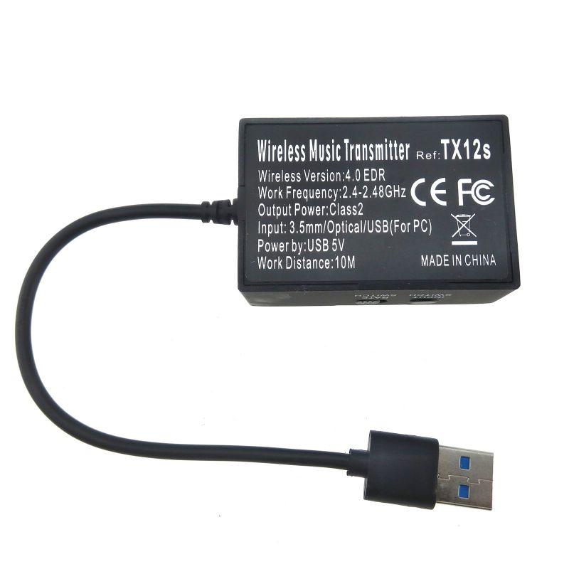 3.5mm Toslink Opticar to Bluetooth Transmitter Wireless Audio Adapter