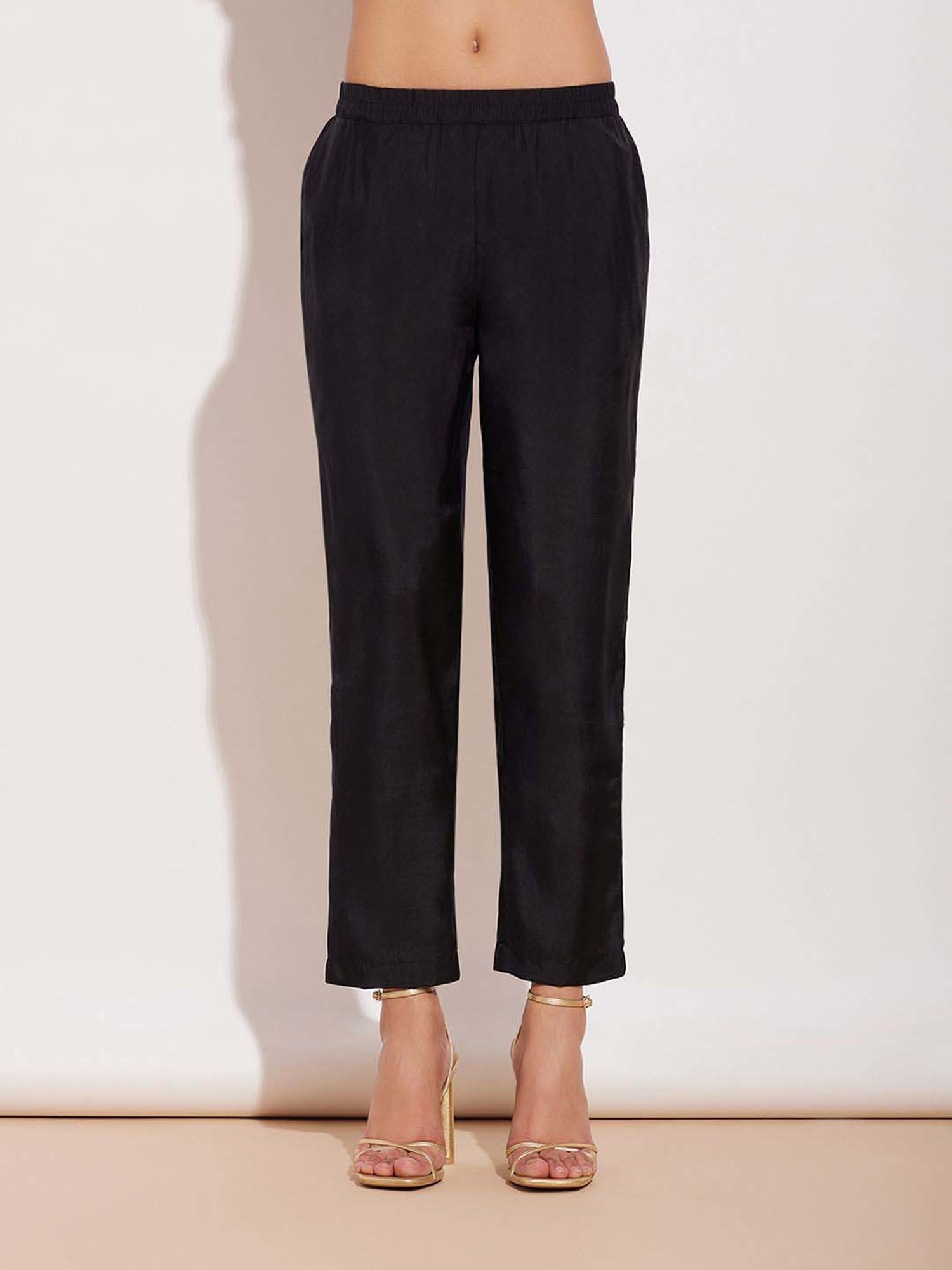 Pink Fort Black Printed Kurta Pant Set