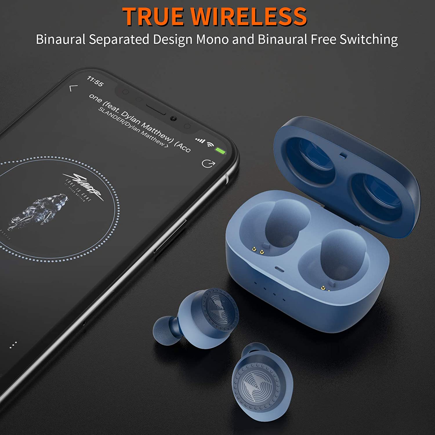 MOTOROLA Verve Buds 200 True Wireless Earbuds | Comfortable Bluetooth Earbuds with Superior Sound Quality |One Touch Control Bluetooth 5.0 Earphones | Super Lightweight Wireless Earbuds (Blue)