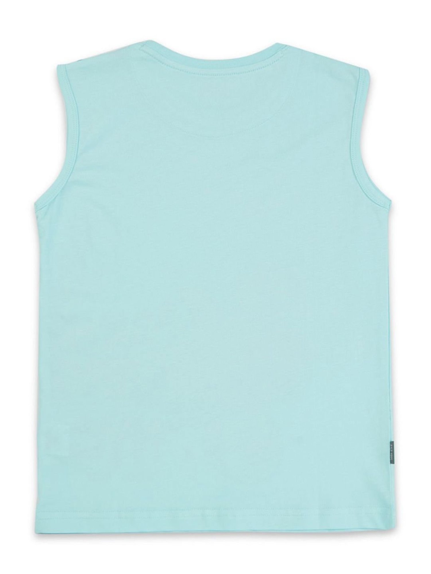 Palm Tree Kids Blue Cotton Printed Vest