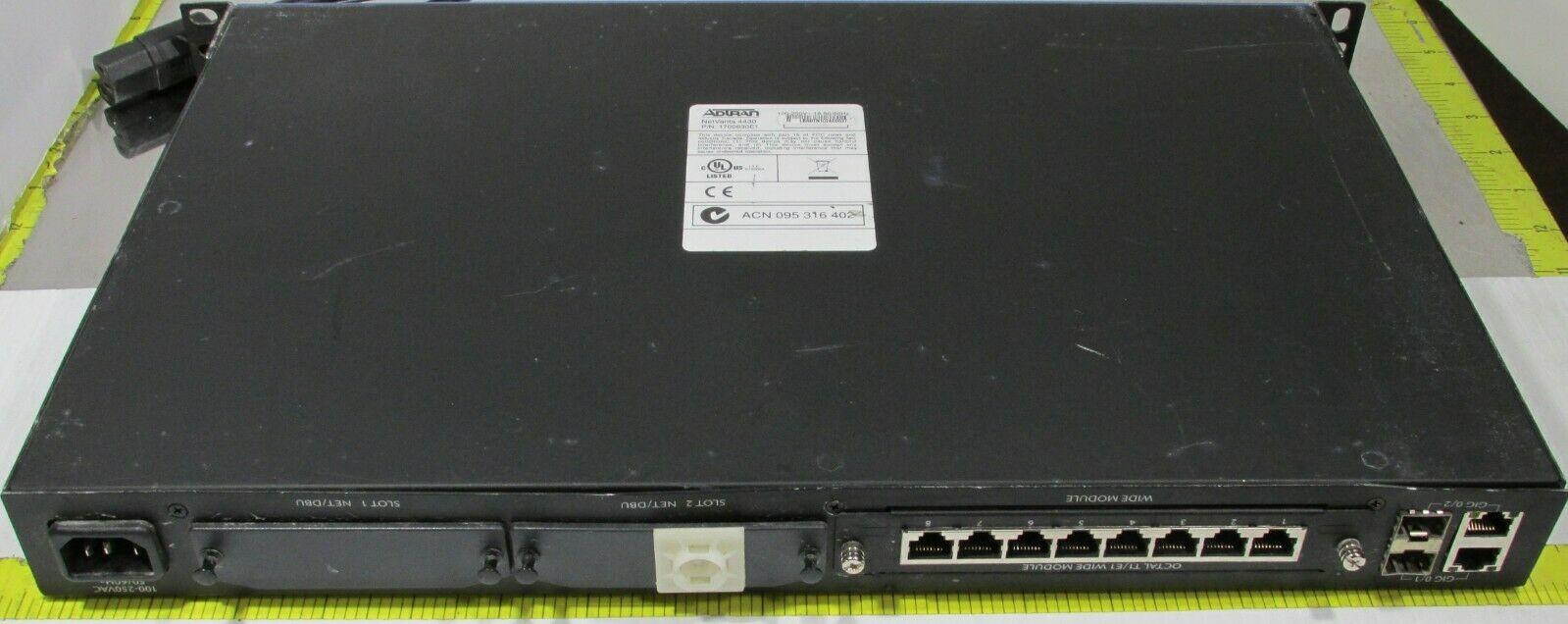 ADTRAN NetVanta 4430 3-Port Gigabit Wired Router 1700630G1 w/ Octal T1/E1 MODULE