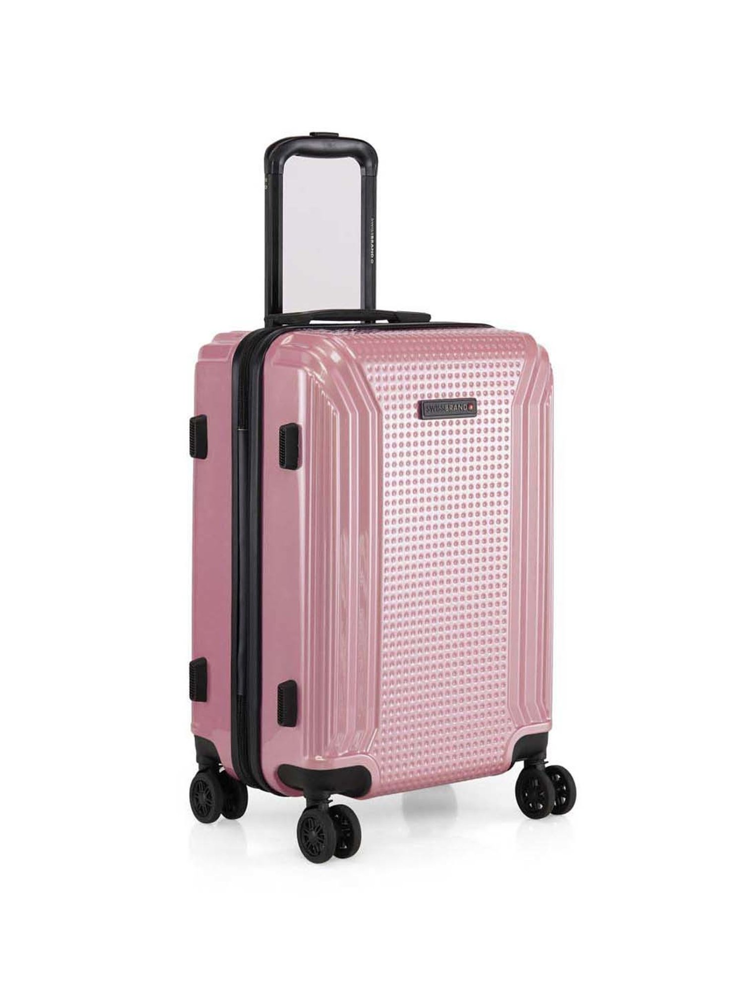 Swiss Brand Vernier Blush Pink 8 Wheel Small Hard Cabin Trolley - 36 Inch