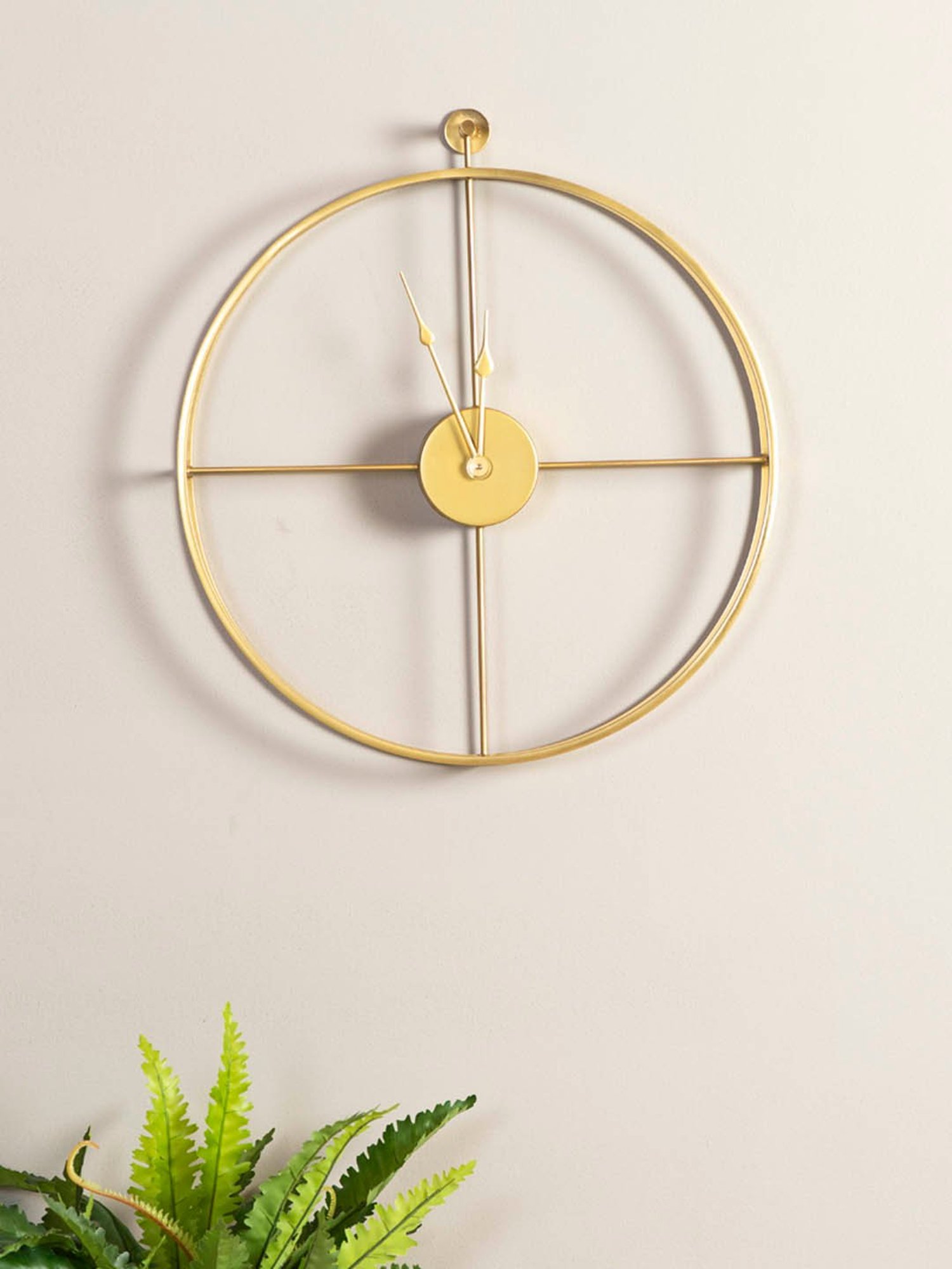 THE DECOR REMEDY Celina Double Rim Gold Wall Clock