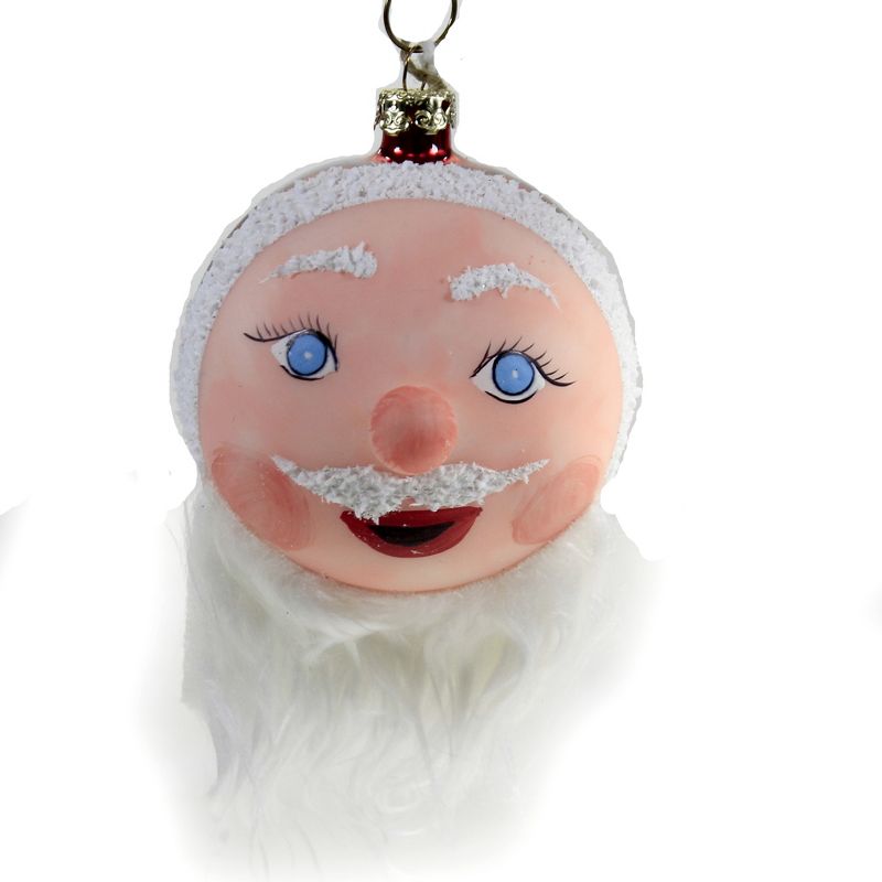Holiday Ornament 3.5" Blue Eyed Santa Christmas Italian Inspired Nose  -  Tree Ornaments