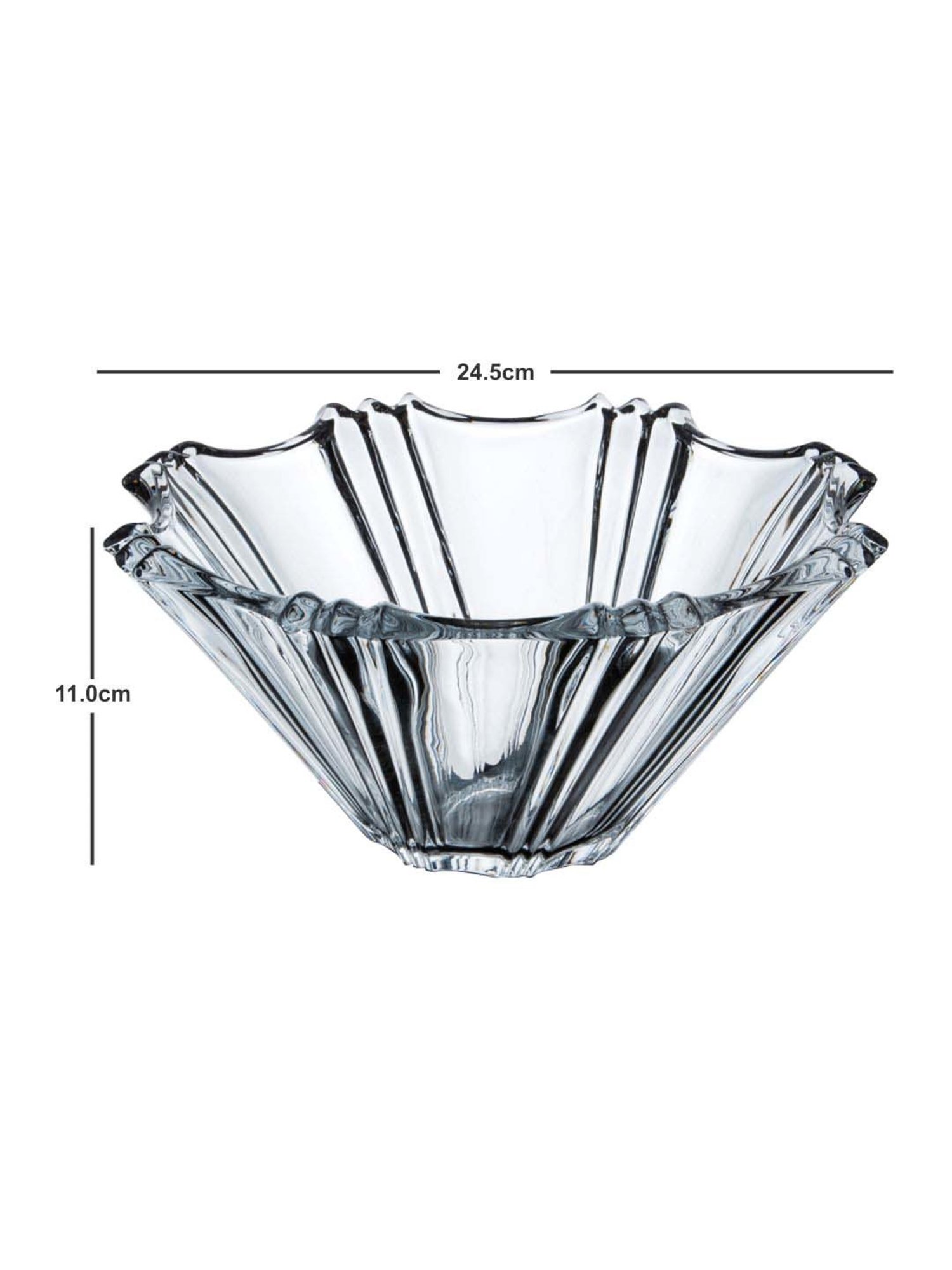 Goodhomes Transparent Glass Large Fruit Bowl (1.5 L)