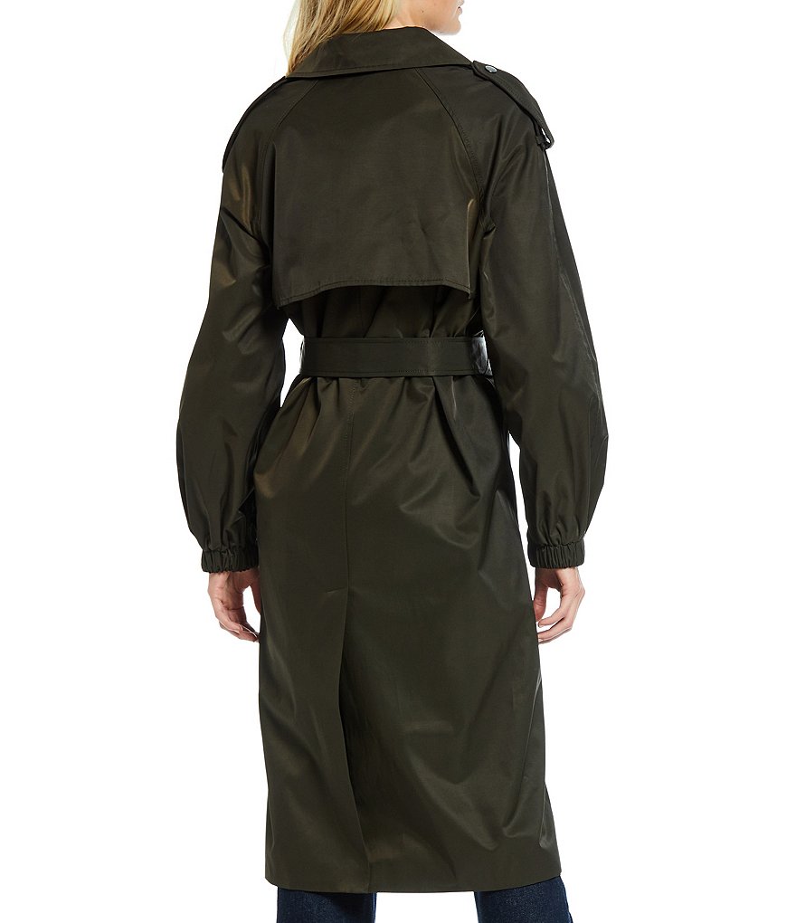 Kenneth Cole New York Short Water-Resistant Stand Collar Hooded Long Sleeve Chevron Puffer Jacket