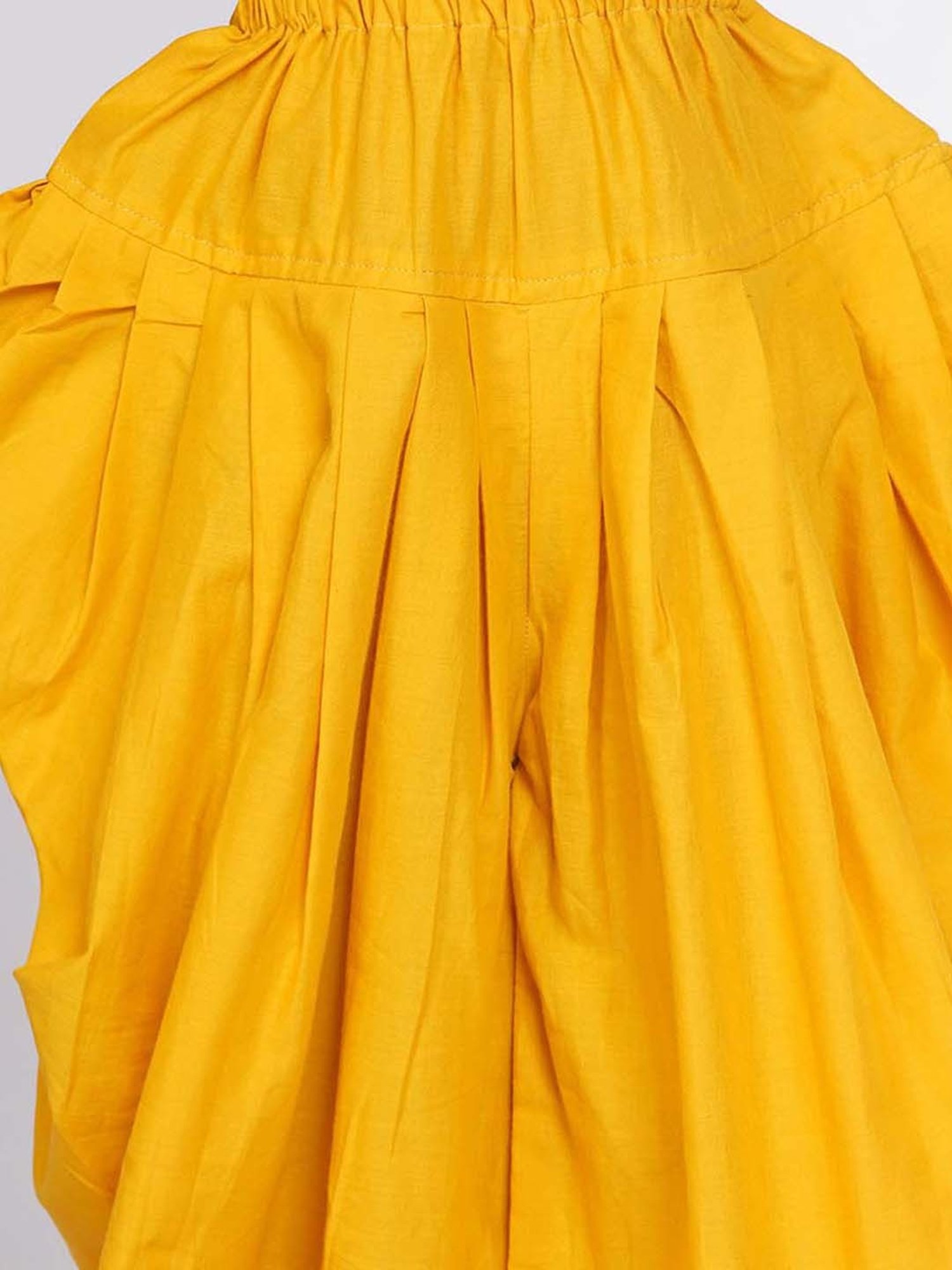 Little Bansi Kids Yellow & Red Cotton Floral Print Full Sleeves Kurta Set