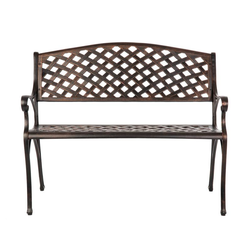 Antique Bronze Cast Aluminum Patio Bench - Fire Sense