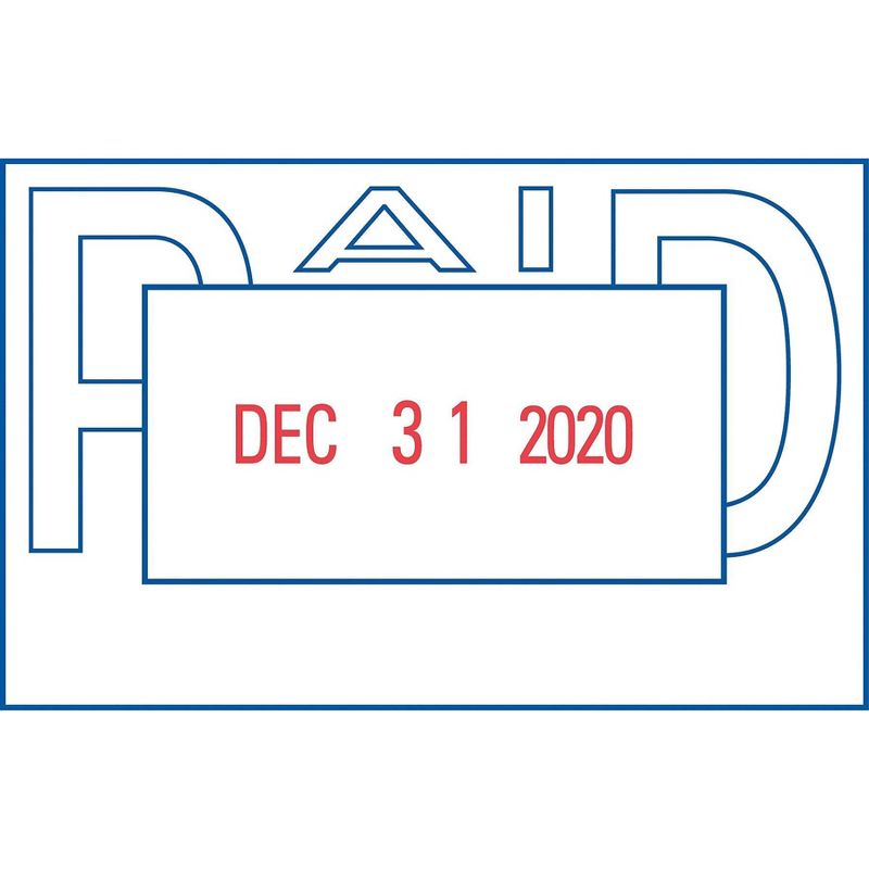 Xstamper VersaDater Message Dater 2 1/8 x 1 5/16 PAID Blue/Red 66210
