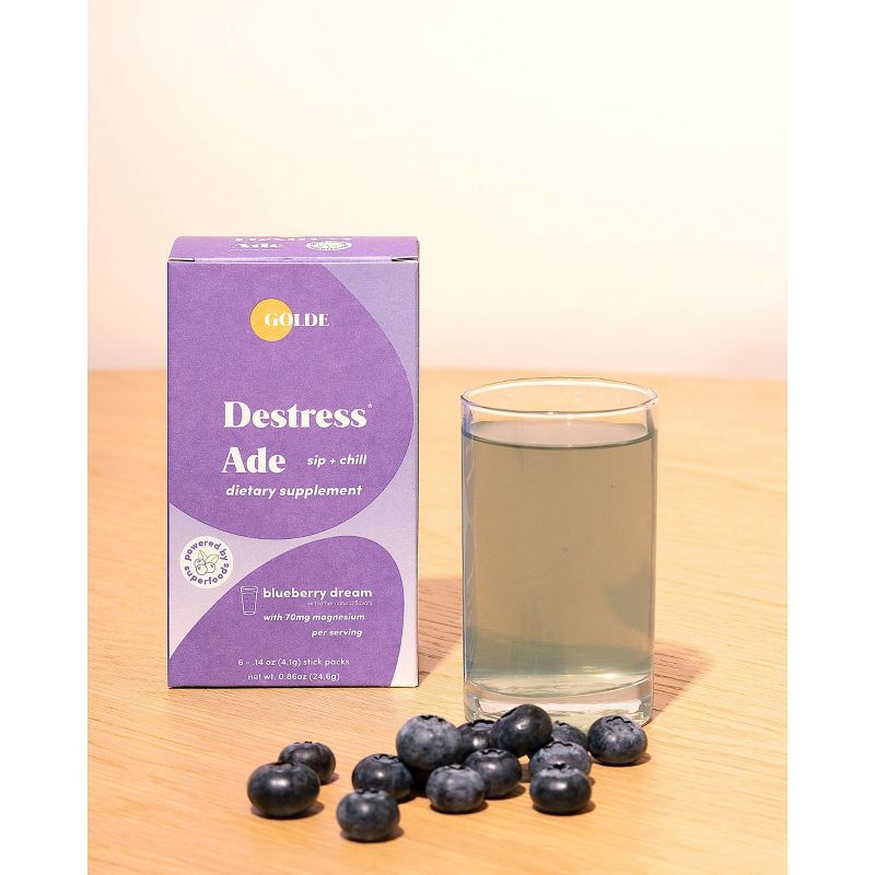 Golde Destress Ade Blueberry Dietary Supplements - 6ct
