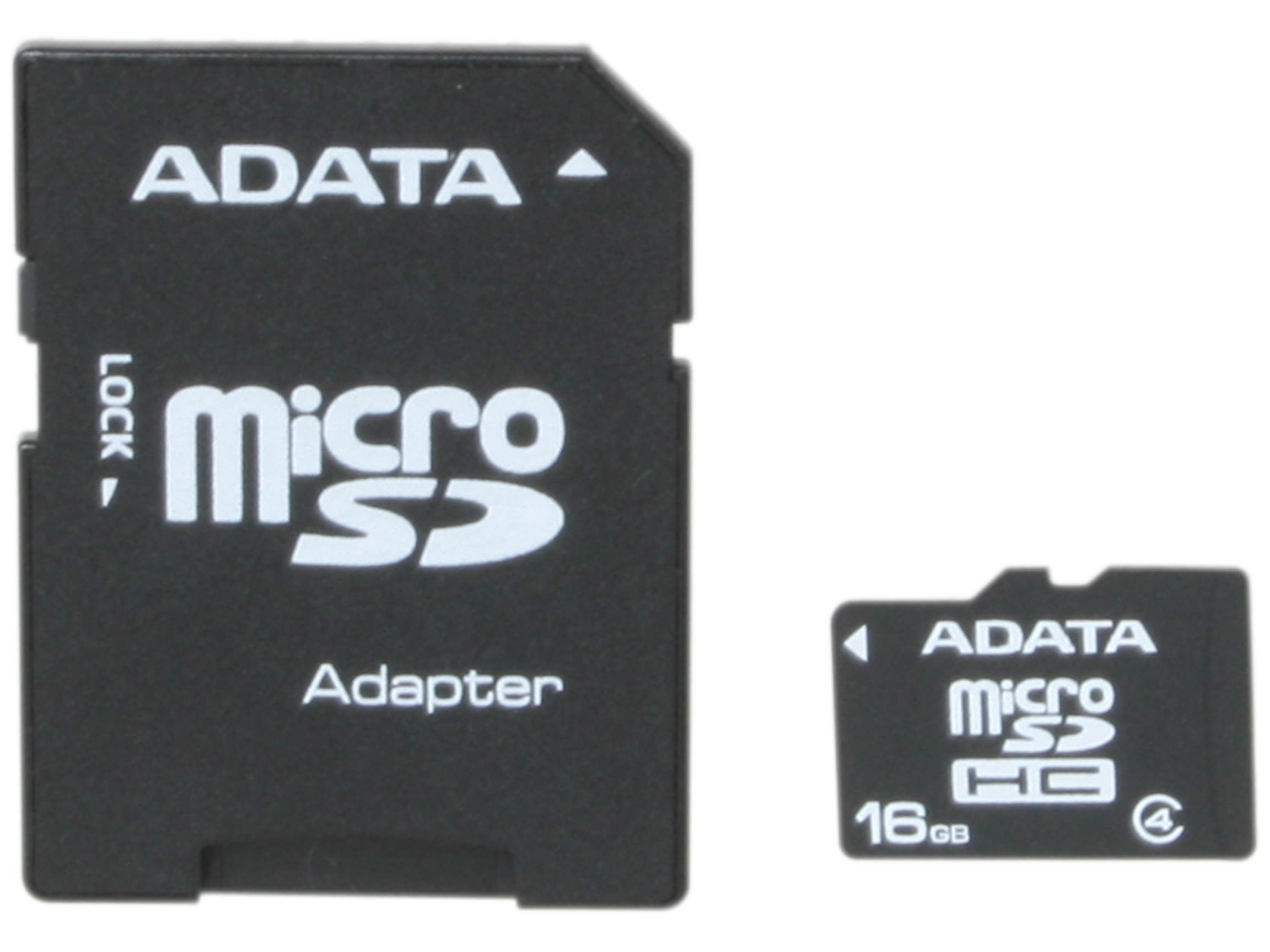 ADATA 16GB microSDHC Flash Card with Adapter Model AUSDH16GCL4-RA1