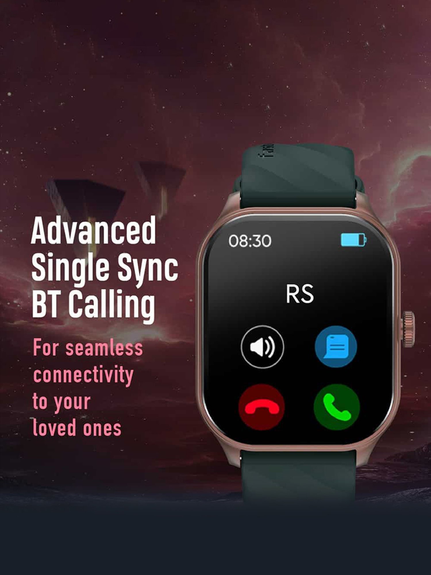 Fastrack Reflex Power BT Calling Smartwatch with 1.96 inch Super AMOLED Arched Display (Green)