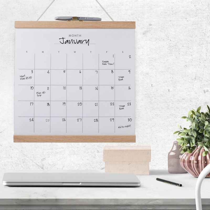 14"x14" Dry Erase Monthly Wall Calendar with Marker - Quartet
