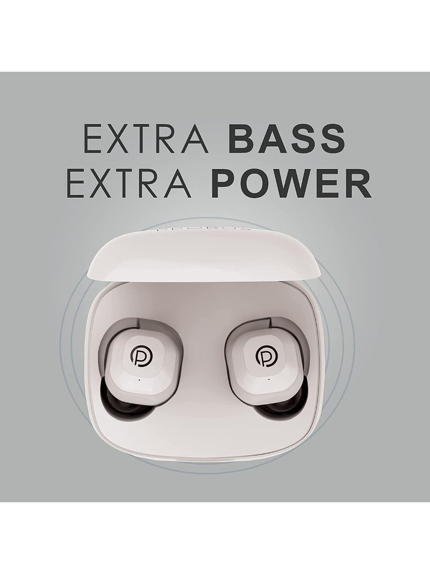 Probus T20 True Wireless (TWS) Bluetooth in-Ear Earbuds with Passive Noise Cancellation (White)