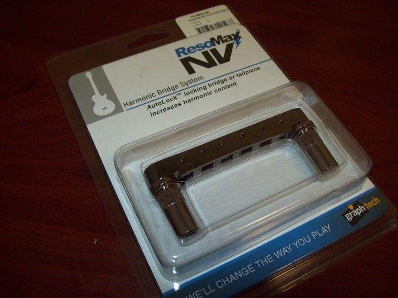 NEW - Graph Tech Resomax NV1 6mm Bridge - BLACK CHROME, PM-8863-BN