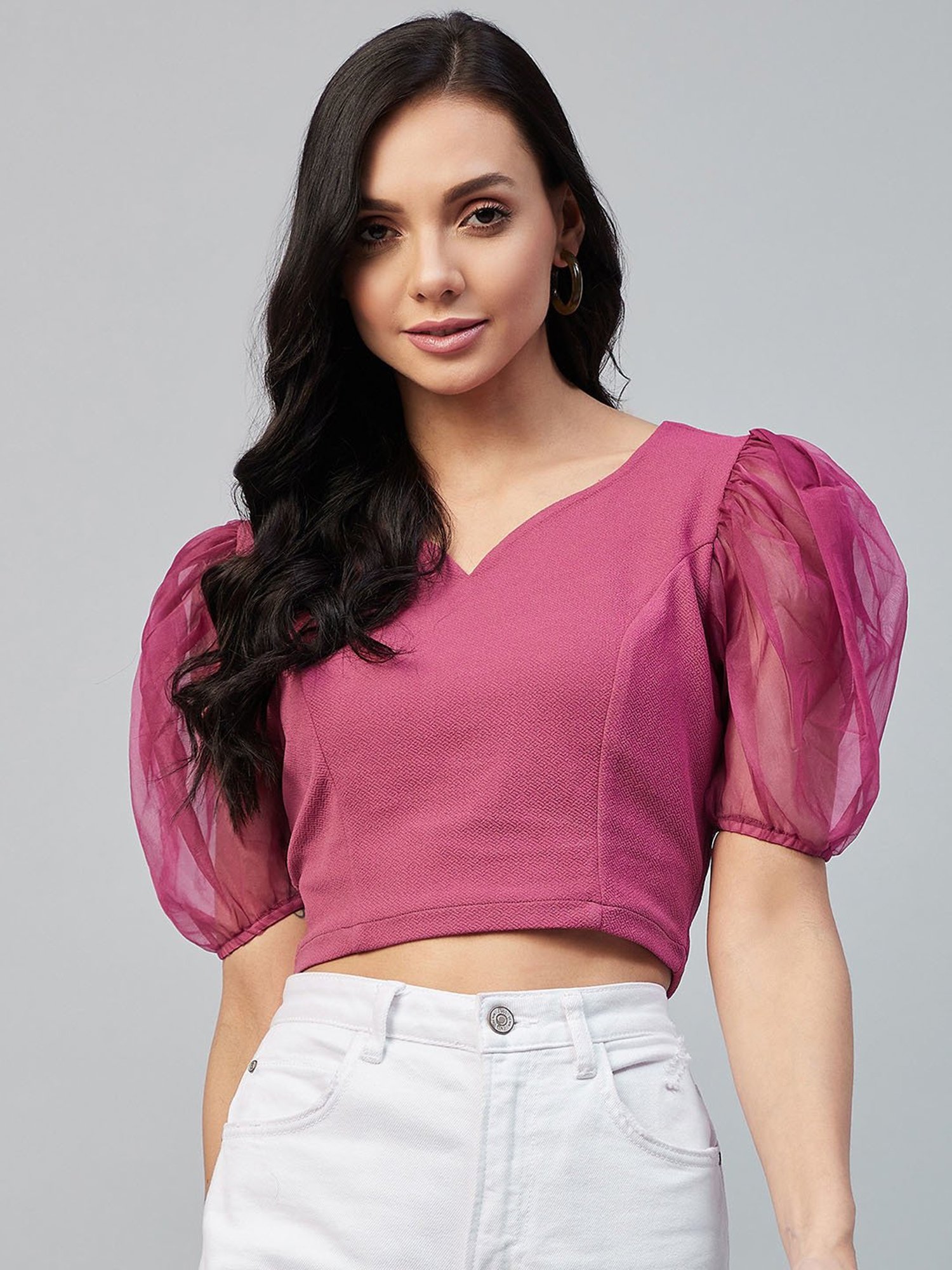 Carlton London Pink Crop Top