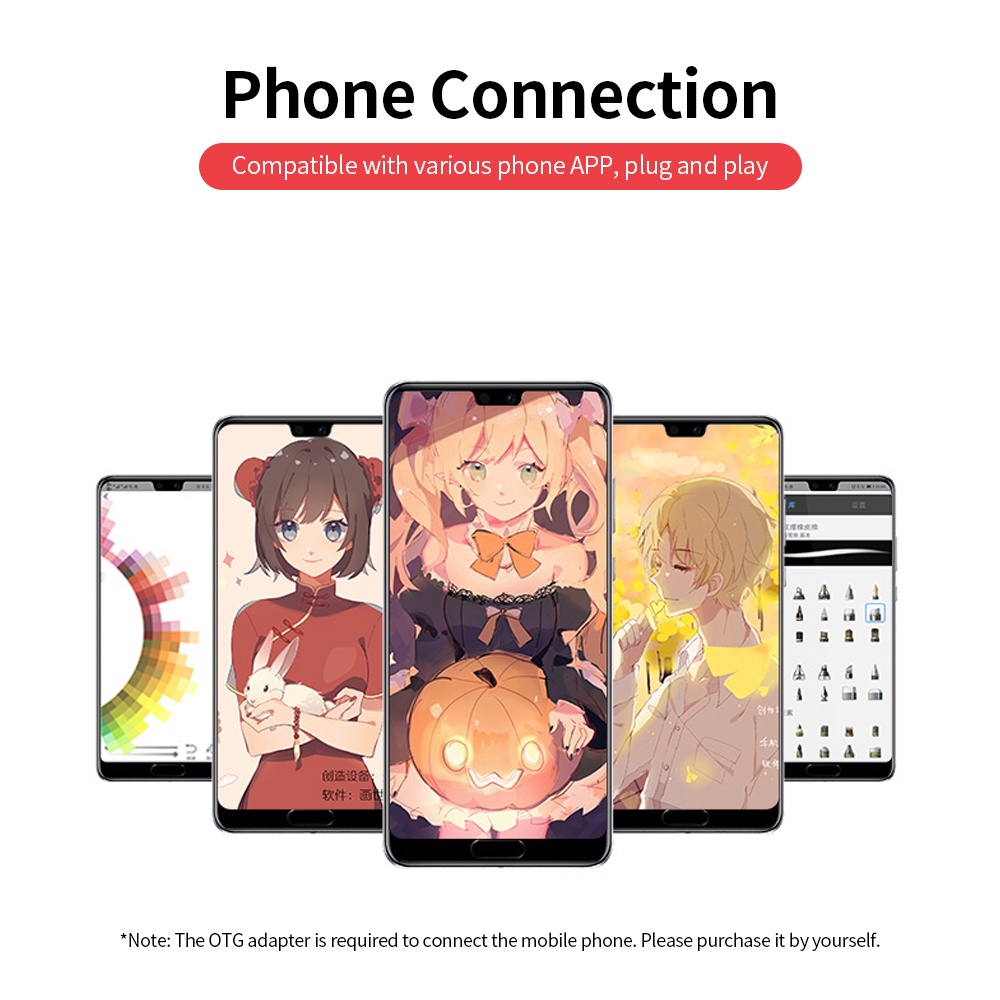 10moons G20 Graphic Tablet 21.4*14.4cm Large Board Exclusive Phone Painting Area with 8192 Levels Pressure Passive Pen 5080 LPI