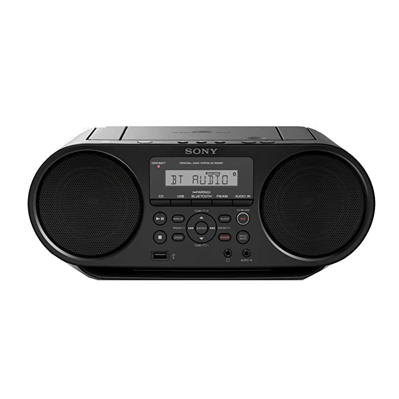 ZSRS60BT CD Boombox with Bluetooth and NFC Black with Audio Cable and Batteries Bundle 3 Items