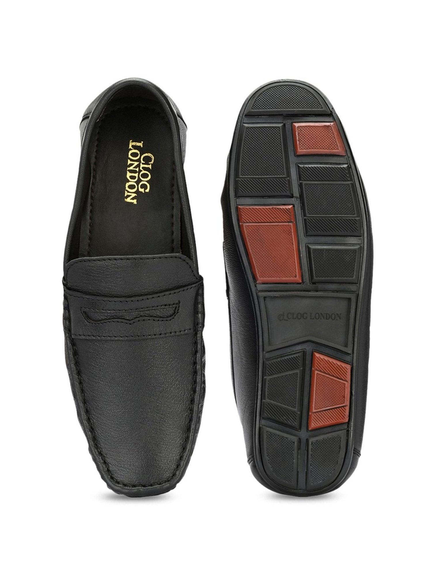 Clog London Men's Black Casual Loafers