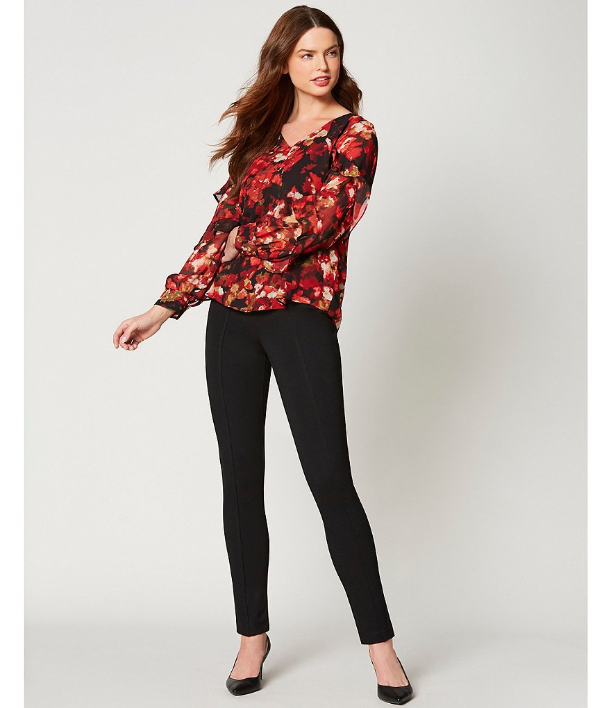 Eva Varro Solid Knit Jersey Banded Hem Pull-On Harem Pants