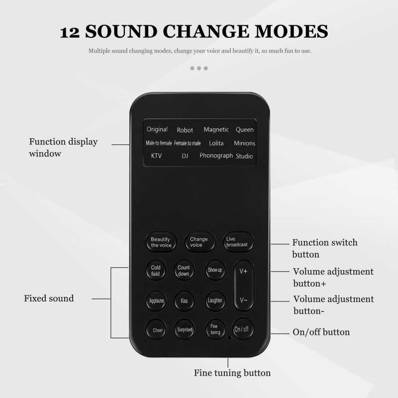 Voice Changer Scene Voice Change 8 Sound Effect Mini External Sound Card