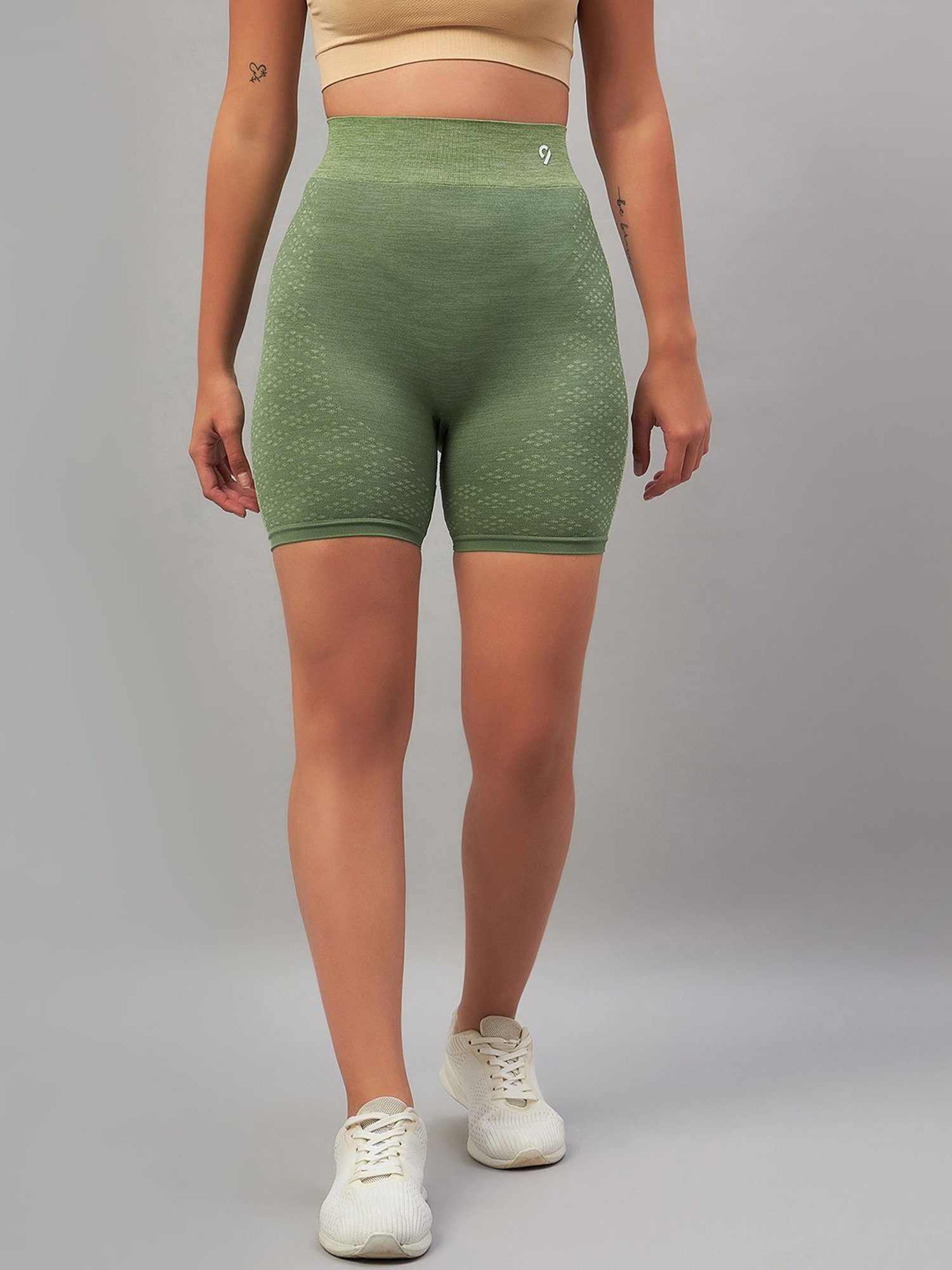 C9 Airwear Sage Green Printed Sports Shorts
