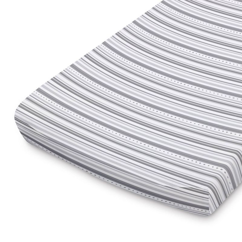 The Peanutshell Changing Pad Covers - Gray Elephants/Stripe 2pk