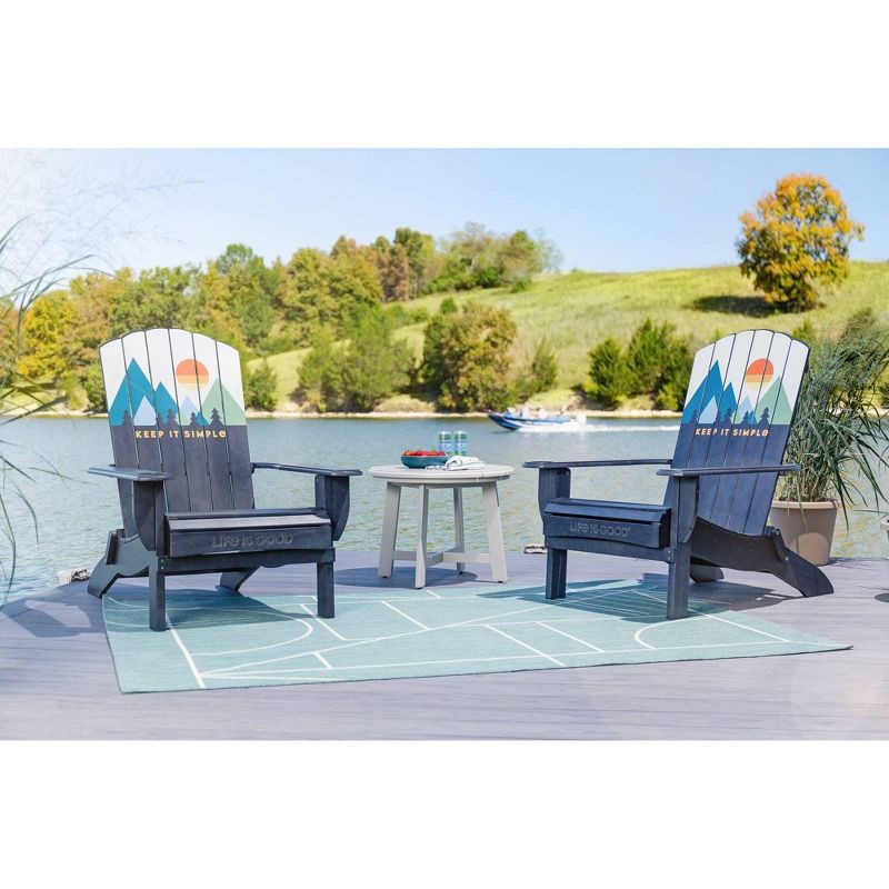 Adirondack 3pc Folding Chairs & Side Table Blue - Life is Good