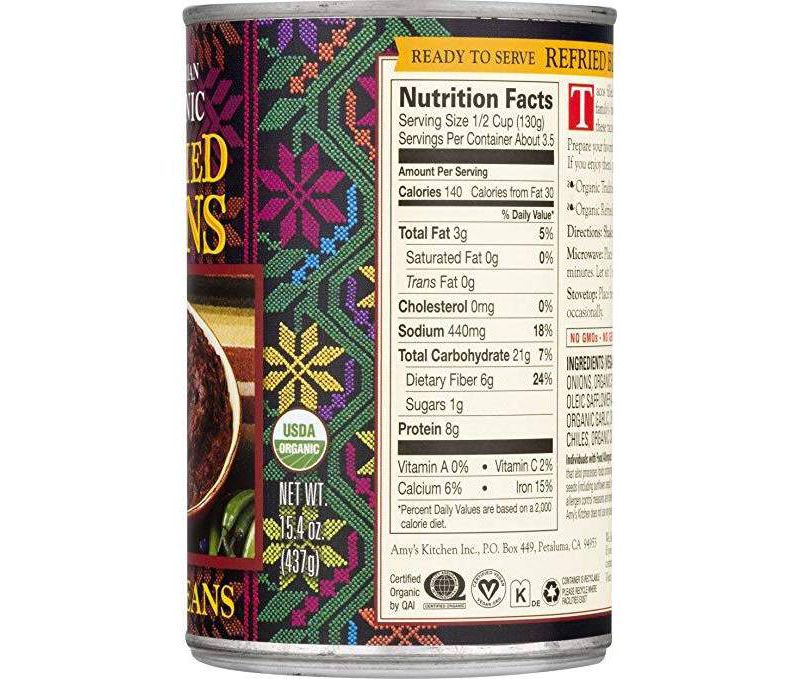 Amy's Vegetarian Organic Traditional Refried Beans 15.4oz