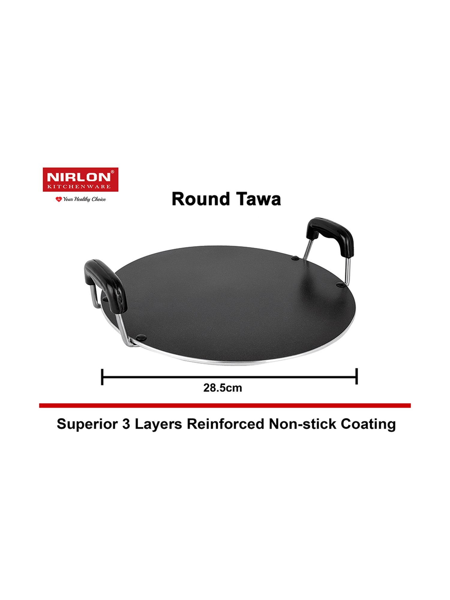 Nirlon Non-Stick Red Aluminium Gas Compatible Cookware Set of 4 Pieces