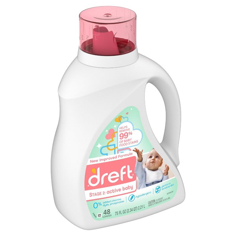 Dreft Active Baby Liquid Laundry Detergent - 75 fl oz