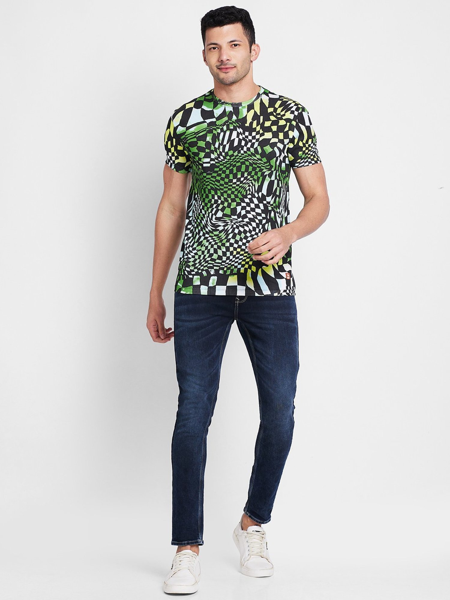 Being Human Green Regular Fit Printed T-Shirt