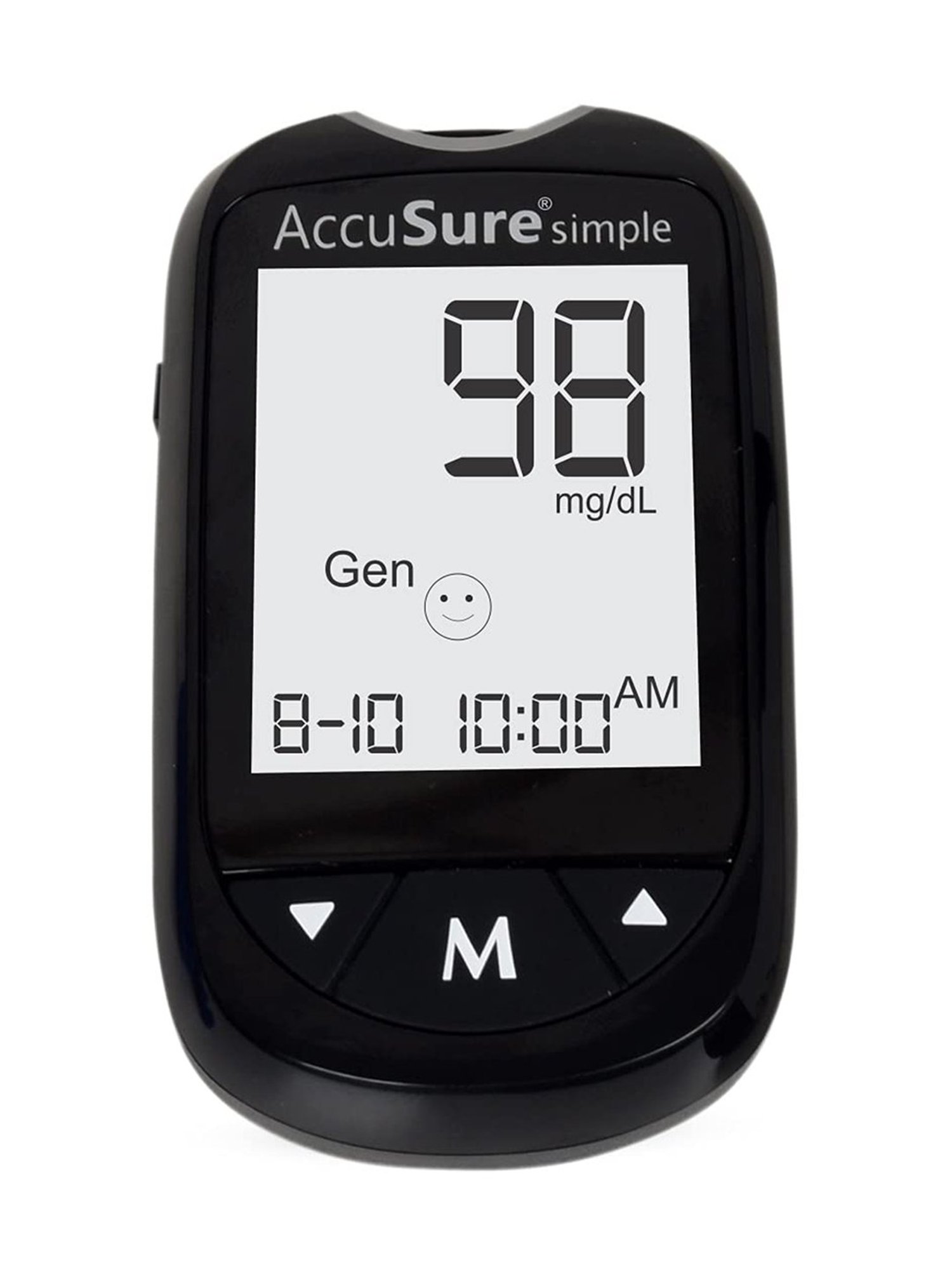 AccuSure Instant Digital Glucometer Kit With 100 Blood Lancet & Simple Strips 100 Test (Black)