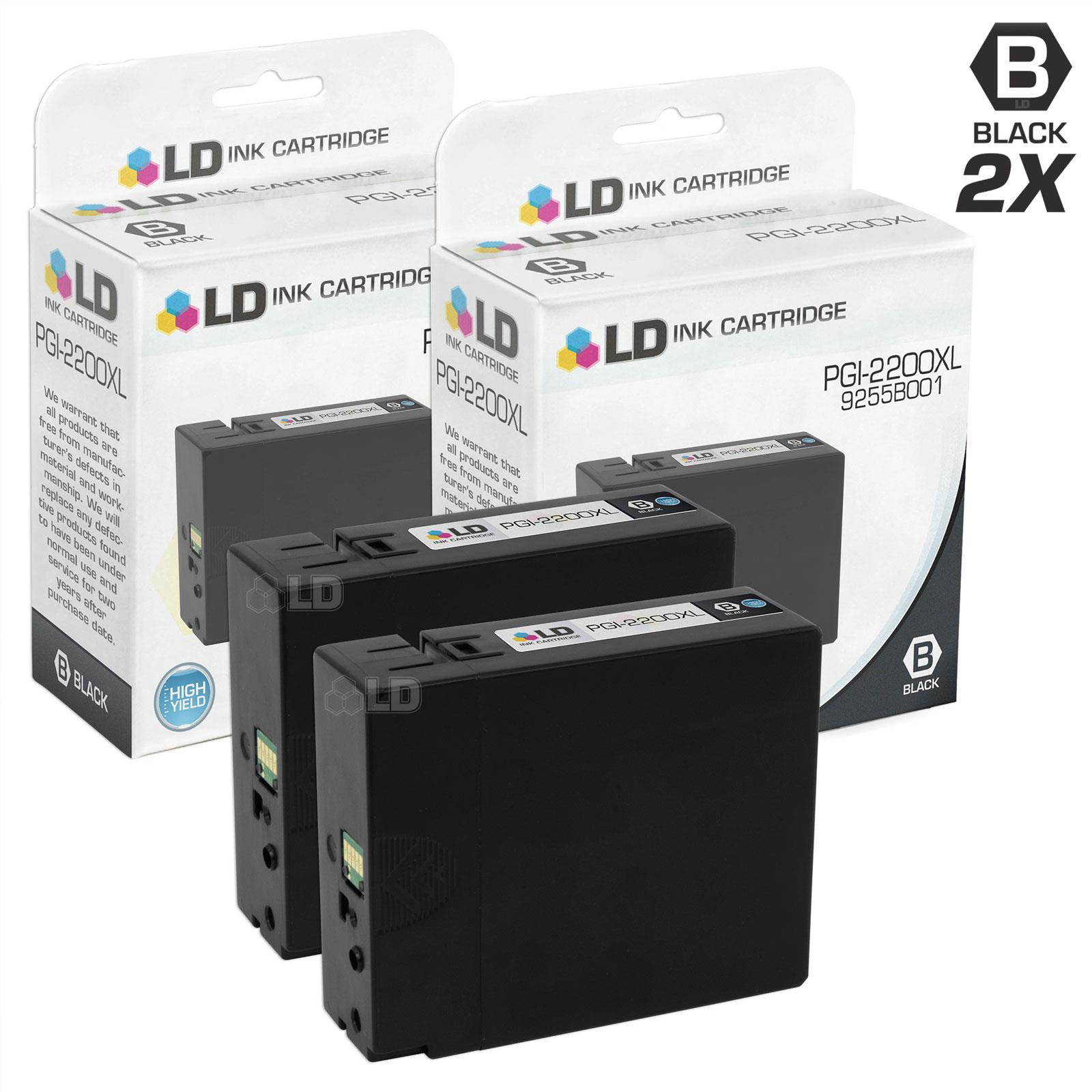 LD &copy; Compatible Replacements for Canon PGI-2200XL / 9255B001 Set of 2 High Yield Black Inkjet Cartridges for use in Canon Maxify iB4020, MB5020, and MB5320 Printers