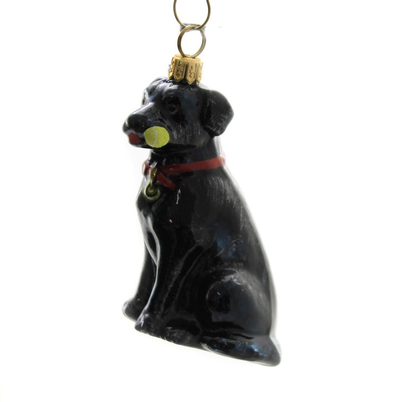 Joy To The World 3.5" Black Lab W/ Tennis Ball Ornament Pet Set Dog Companion  -  Tree Ornaments