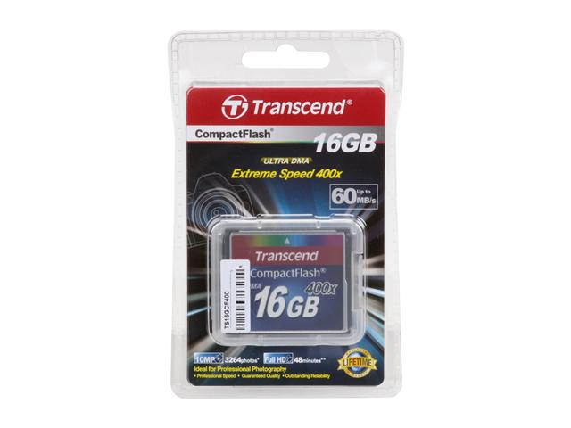 Transcend 16GB Compact Flash (CF) 400X Flash Card Model TS16GCF400