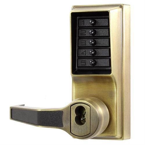 Simplex L1021B-RH-3 Bright Brass US3 Mechanical Heavy Duty Cylindrical Lever Pushbutton Combination Right Hand Lock For SFIC Best And Equivalents (Core Sold Separately)