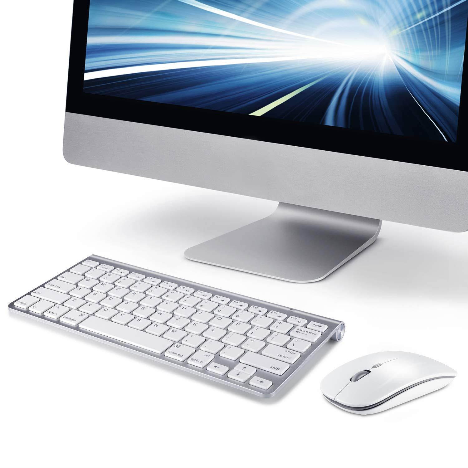 Wireless Keyboard and Mouse Compatible with iMac MacBook Windows Computer and Android Tablets