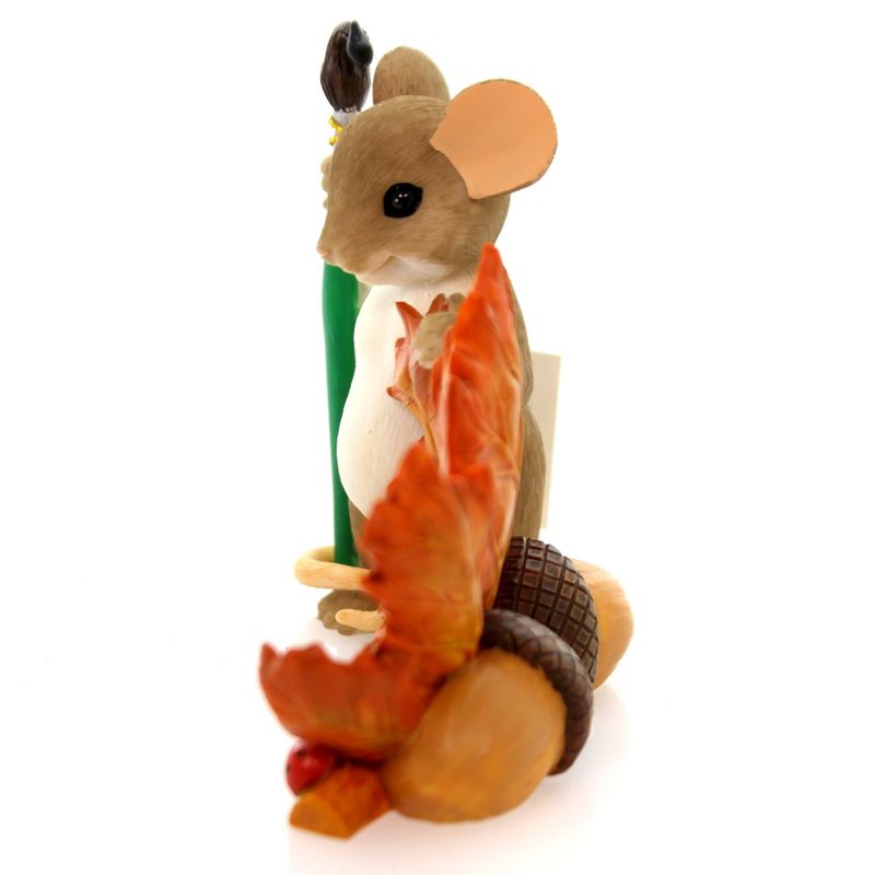 Charming Tails Leave A Smile Wherever Your Go Halloween Pumpkin Leaf  -  Decorative Figurines