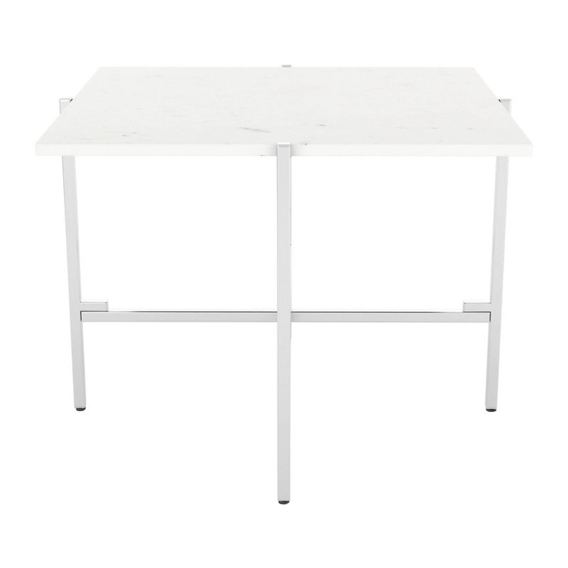 Tulare Side Table White/Silver - ZM Home